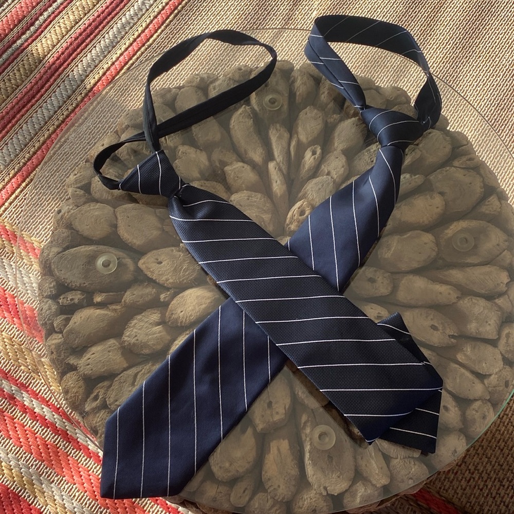 Navy and white ties